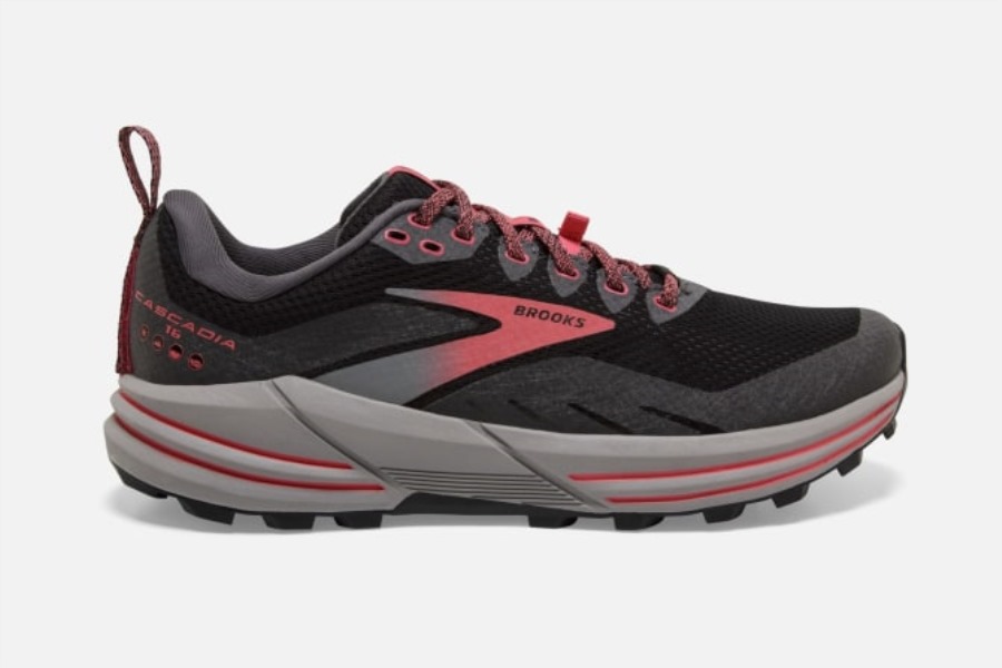 Brooks Black-Black Pearl-Coral Cascadia 16 GTX