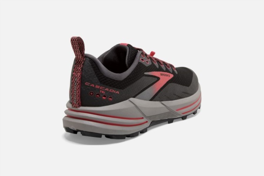 Brooks Black-Black Pearl-Coral Cascadia 16 GTX