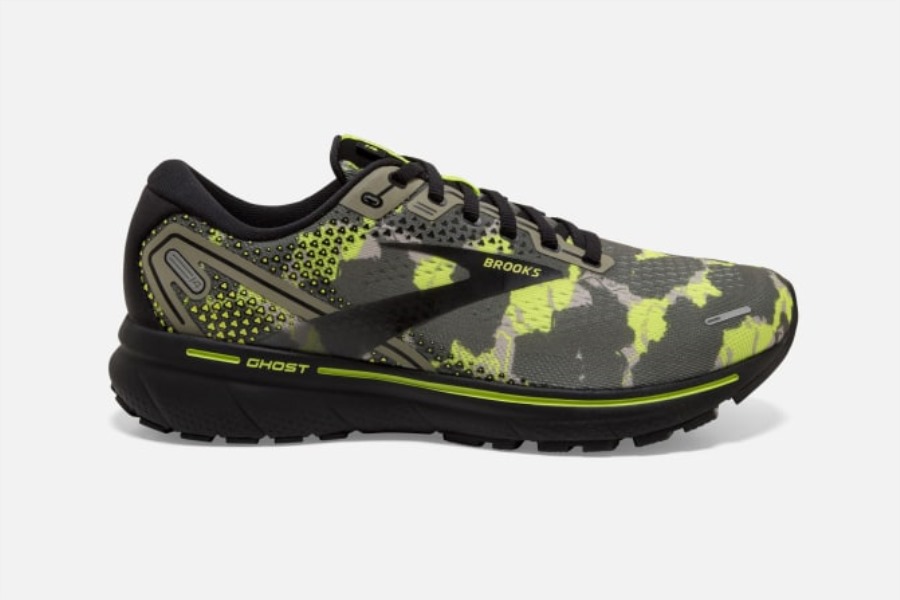 Brooks Ghost 14 Camo Olive-Lime Punch