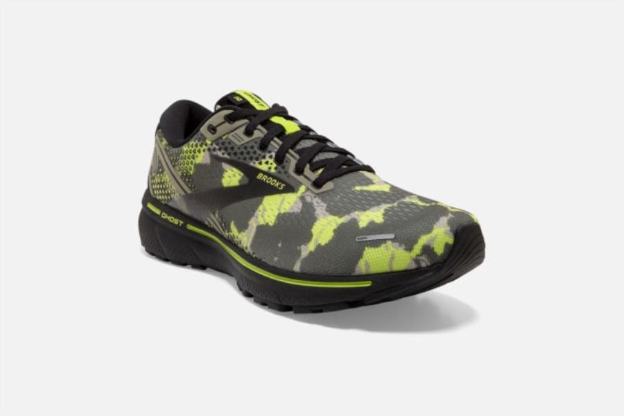 Brooks Ghost 14 Camo Olive-Lime Punch