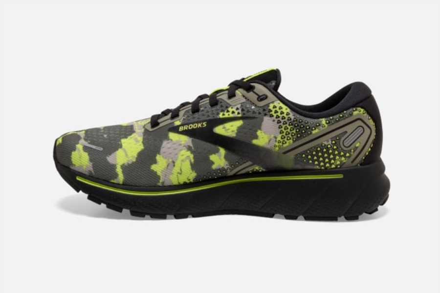 Brooks Ghost 14 Camo Olive-Lime Punch