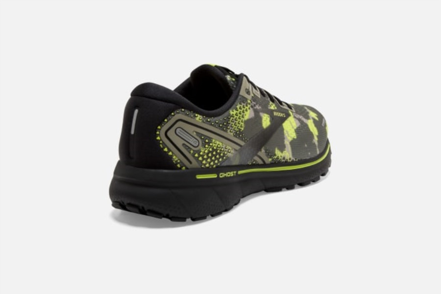 Brooks Ghost 14 Camo Olive-Lime Punch