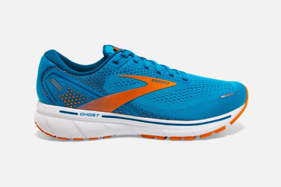 Brooks Ghost 14 Vivid Blue-Orange-White
