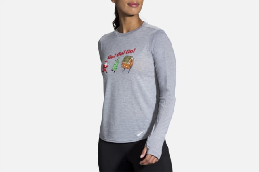 Brooks Run Merry Go Distance Graphic Long Sleeve