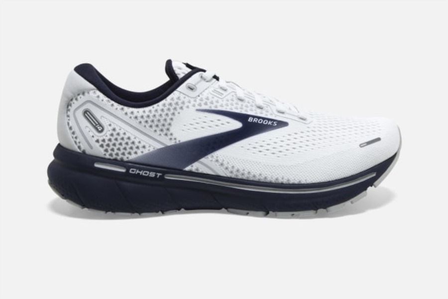 Ghost 14 White-Grey-Navy Brooks