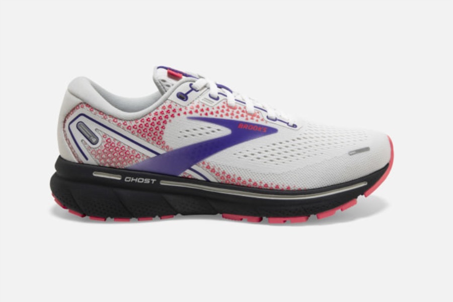 Ghost 14 White-Purple-Coral Brooks