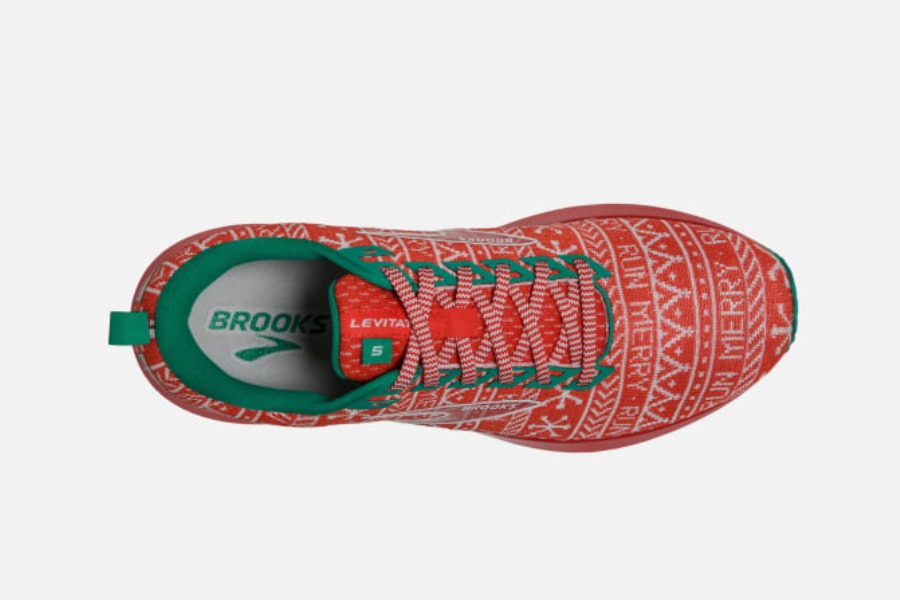 Levitate 5 Run Merry Red-White-Green Brooks