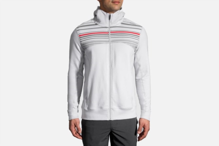 Brooks Ovster-Asphalt Stripe Distance Hoodie