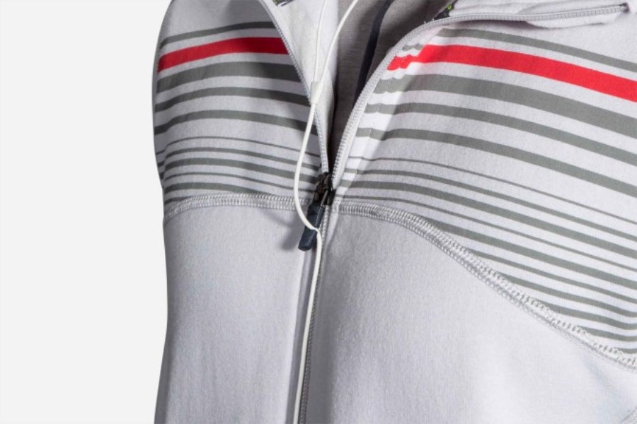 Brooks Ovster-Asphalt Stripe Distance Hoodie